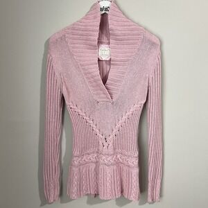 Old Navy Vintage 2000s Y2K Babydoll Sweater Womens Small Cotton Wool Rabbit Hair